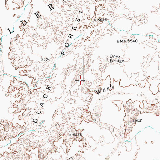 Topographic Map of Onyx Bridge, AZ