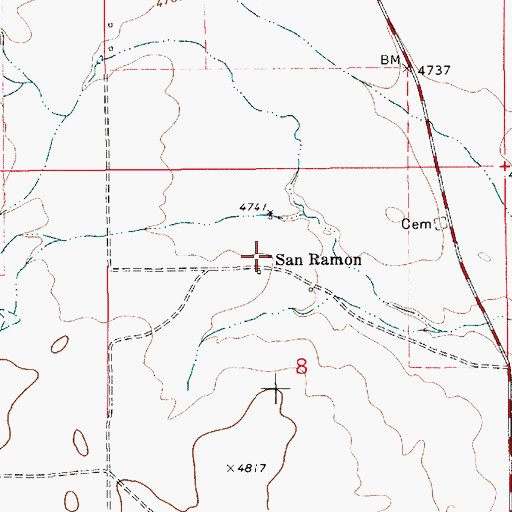 Topographic Map of San Ramon, NM