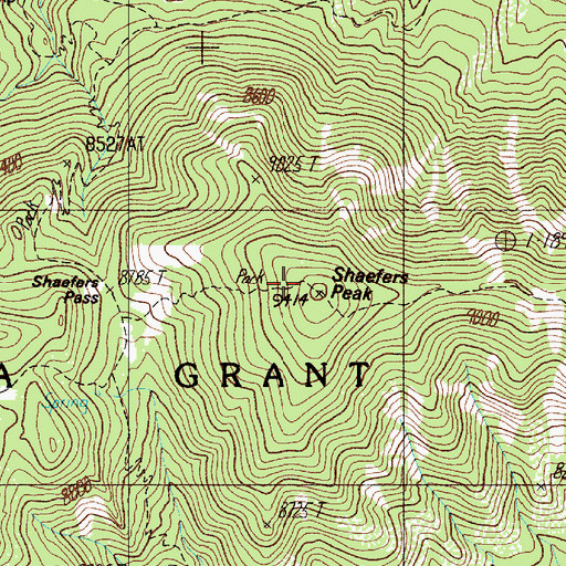 Topographic Map of Shaefers Peak, NM