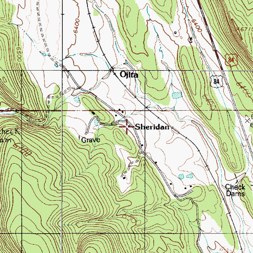 Topographic Map of Sheridan, NM