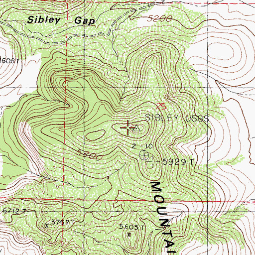 Topographic Map of Sibley Mountain, NM
