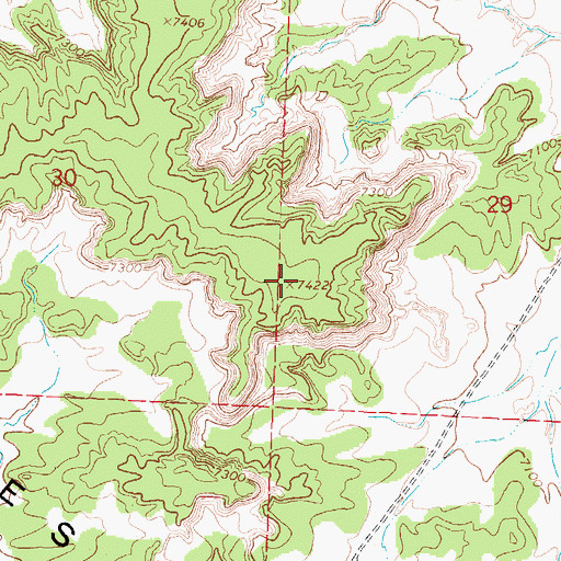 Topographic Map of Sisnathyel Mesa, NM