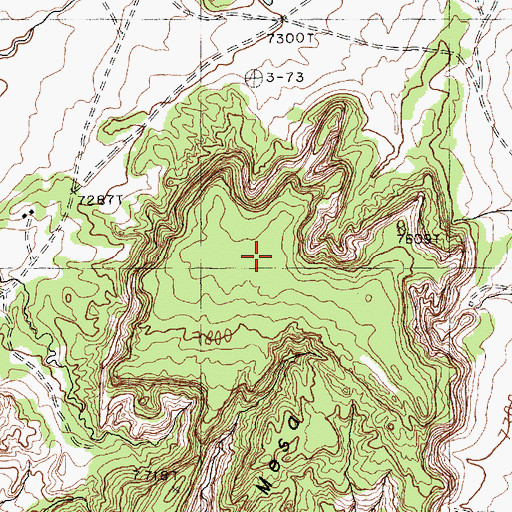 Topographic Map of Split Mesa, NM
