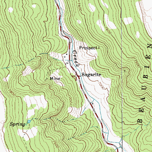 Topographic Map of Sugarite, NM