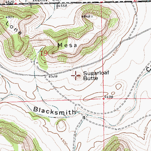 Topographic Map of Sugarloaf Butte, NM