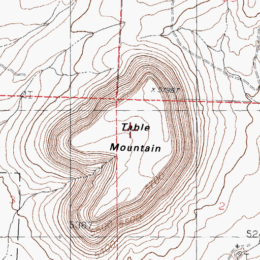 Topographic Map of Table Mountain, NM