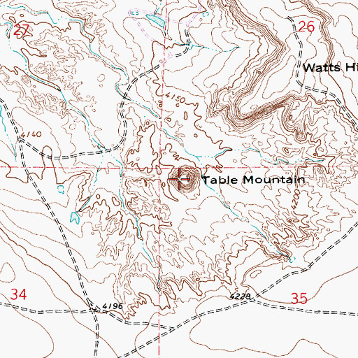 Topographic Map of Table Mountain, NM