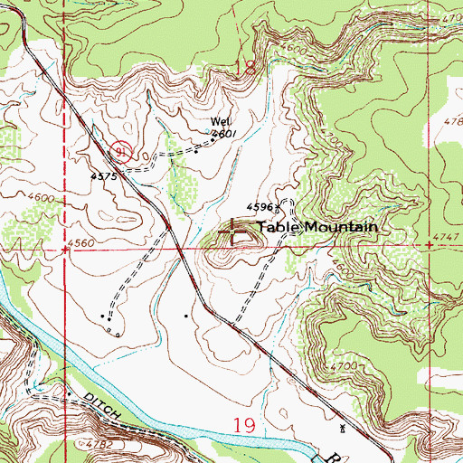 Topographic Map of Table Mountain, NM