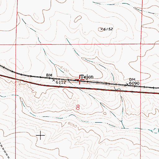 Topographic Map of Tejon, NM