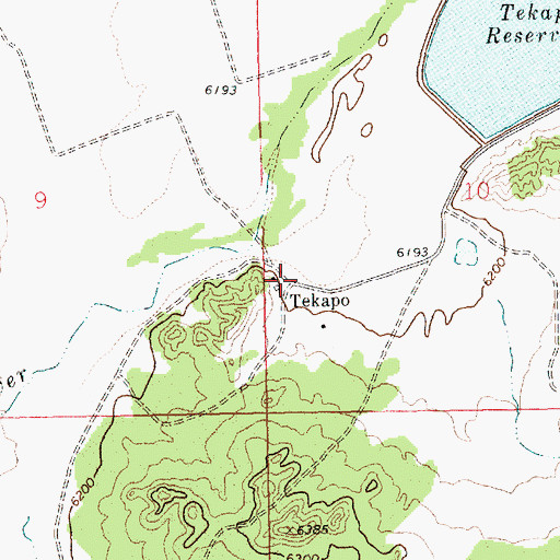Topographic Map of Tekapo, NM
