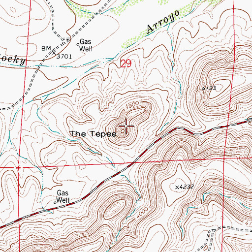 Topographic Map of The Tepee, NM