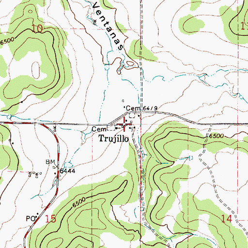 Topographic Map of Trujillo, NM