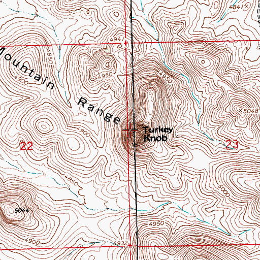 Topographic Map of Turkey Knob, NM