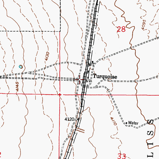 Topographic Map of Turquoise, NM