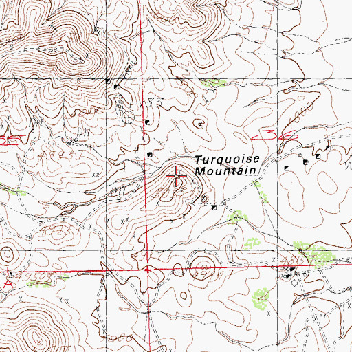 Topographic Map of Turquoise Mountain, NM