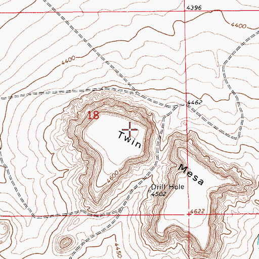 Topographic Map of Twin Mesa, NM