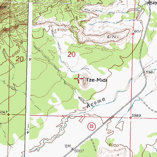 Topographic Map of Tze-Midi, NM
