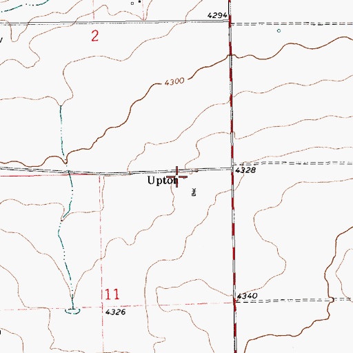 Topographic Map of Upton, NM