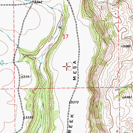 Topographic Map of Ute Creek Mesa, NM