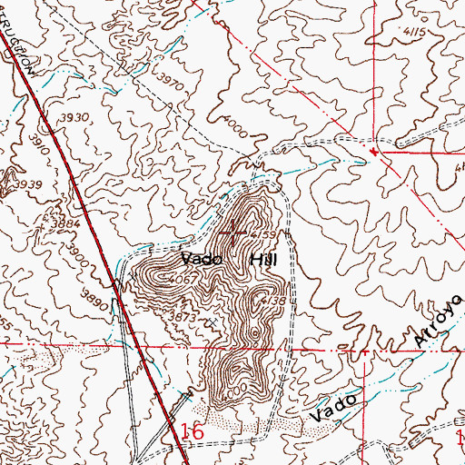 Topographic Map of Vado Hill, NM