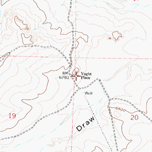 Topographic Map of Voght Place, NM