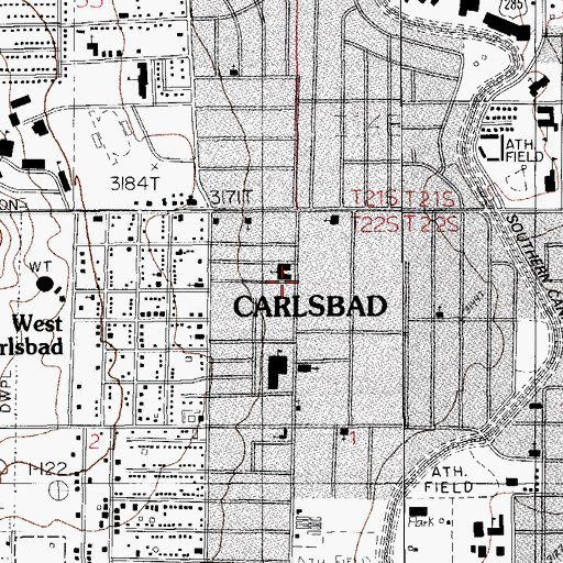 Topographic Map of West Carlsbad, NM