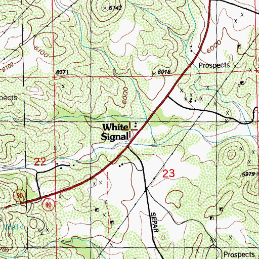 Topographic Map of White Signal, NM