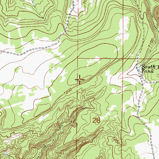 Topographic Map of Wildhorse Mesa, NM