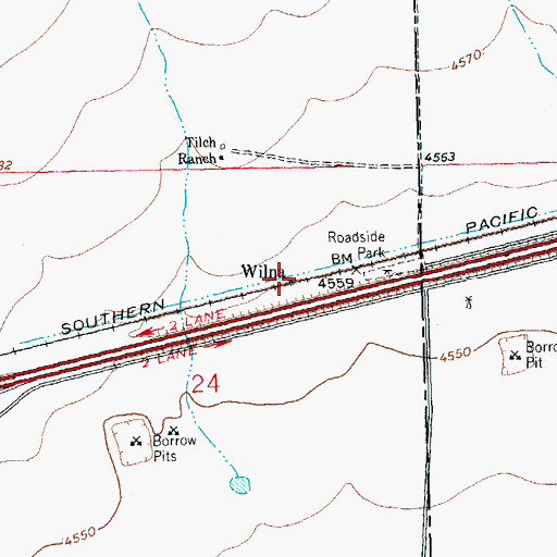 Topographic Map of Wilna, NM