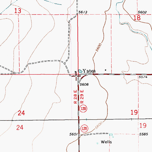 Topographic Map of Yates, NM