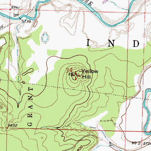 Topographic Map of Yellow Hill, NM