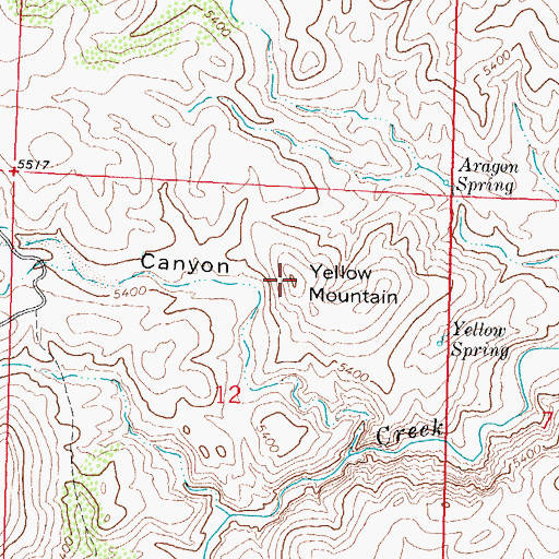 Topographic Map of Yellow Mountain, NM