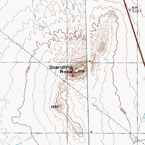 Topographic Map of Standing Rock, NM