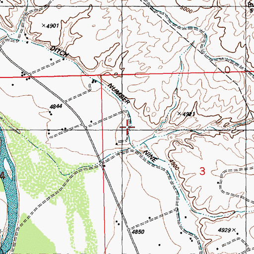 Topographic Map of Ditch Number Nine, NM