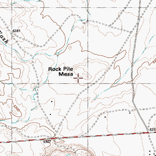 Topographic Map of Rock Pile Mesa, NM