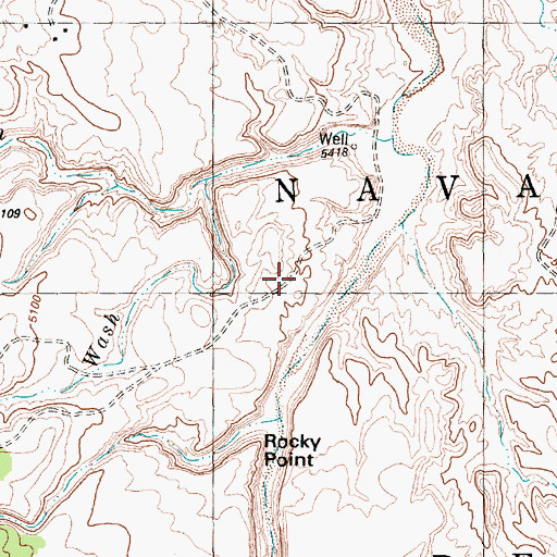 Topographic Map of Rocky Point, NM