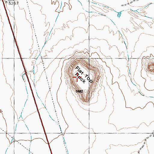 Topographic Map of Flat Top Rock, NM
