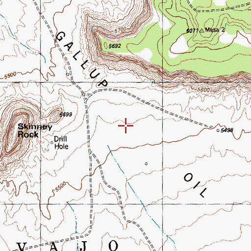 Topographic Map of Horseshoe Gallup Oil Field, NM