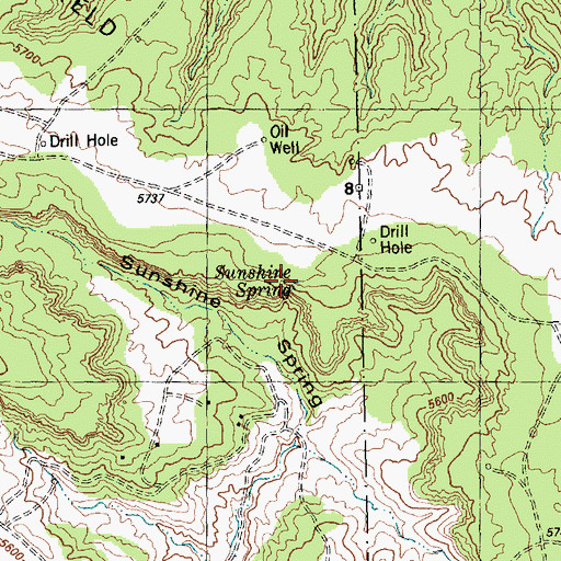 Topographic Map of Sunshine Spring, NM