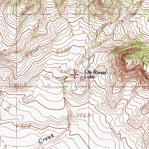 Topographic Map of Las Ranas Lake, NM