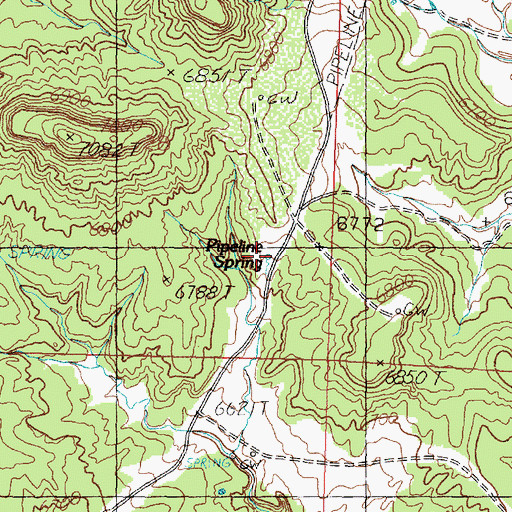 Topographic Map of Pipeline Spring, NM