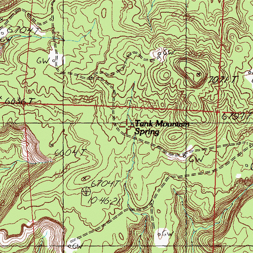 Topographic Map of Tank Mountain Spring, NM