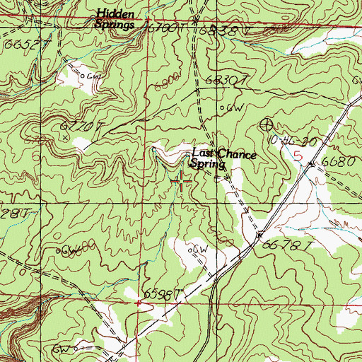 Topographic Map of Last Chance Spring, NM