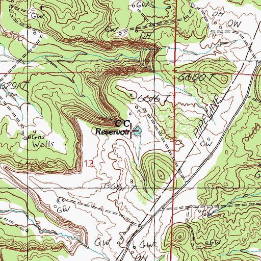 Topographic Map of C C Reservoir, NM