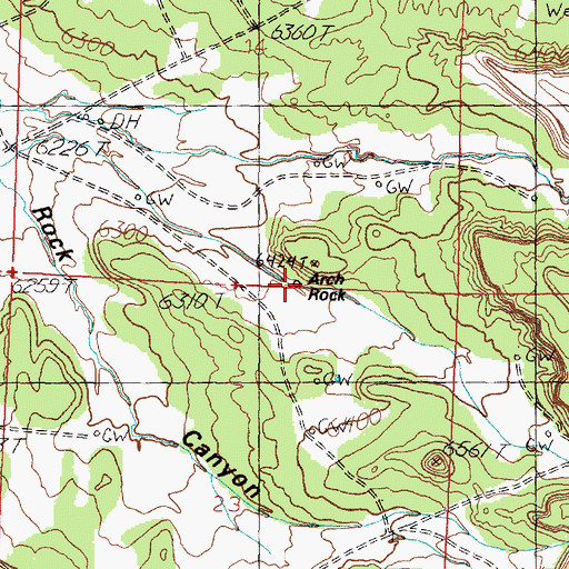 Topographic Map of Arch Rock, NM