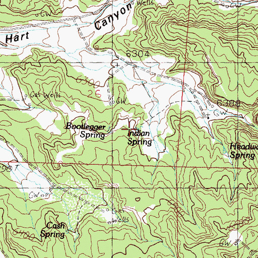 Topographic Map of Indian Spring, NM
