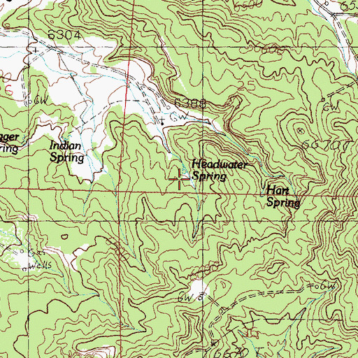 Topographic Map of Headwater Spring, NM