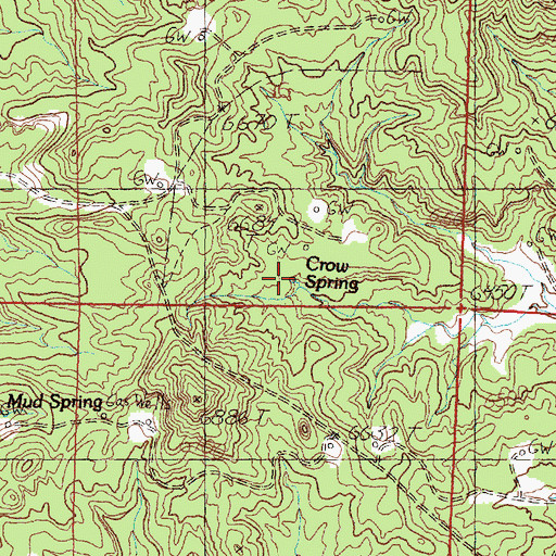 Topographic Map of Crow Spring, NM