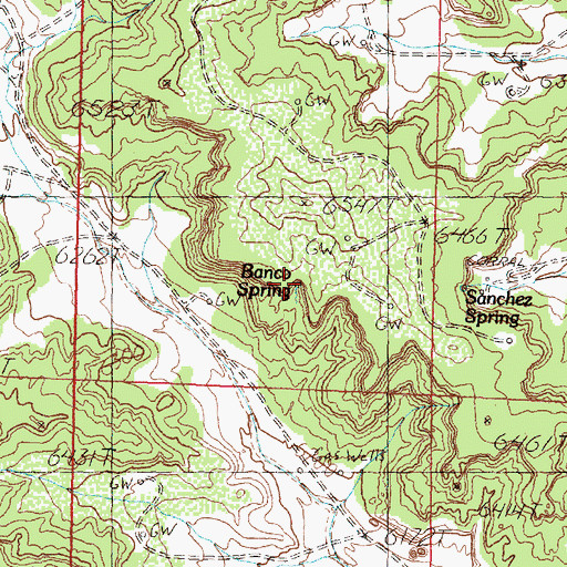 Topographic Map of Banco Spring, NM