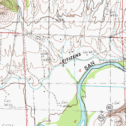 Topographic Map of Mansfield Canyon, NM